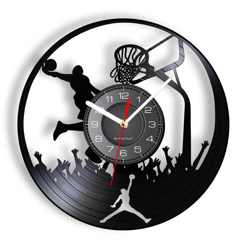 Vinyl Record Wall Clock Basketball Player Creative Retro Nostalgic Wall ...