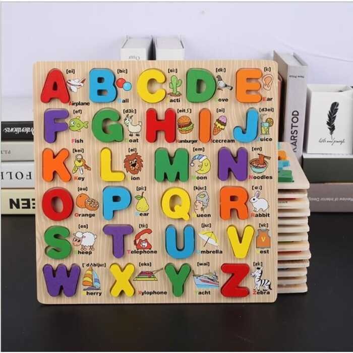 26 letters ABC Puzzle for kids Toys Alphabet Digital Board Wooden ...