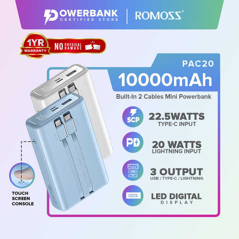 【New Arrival】Romoss Pac20 20000Mah Pac10 10000Mah 22.5W Super Fast ...