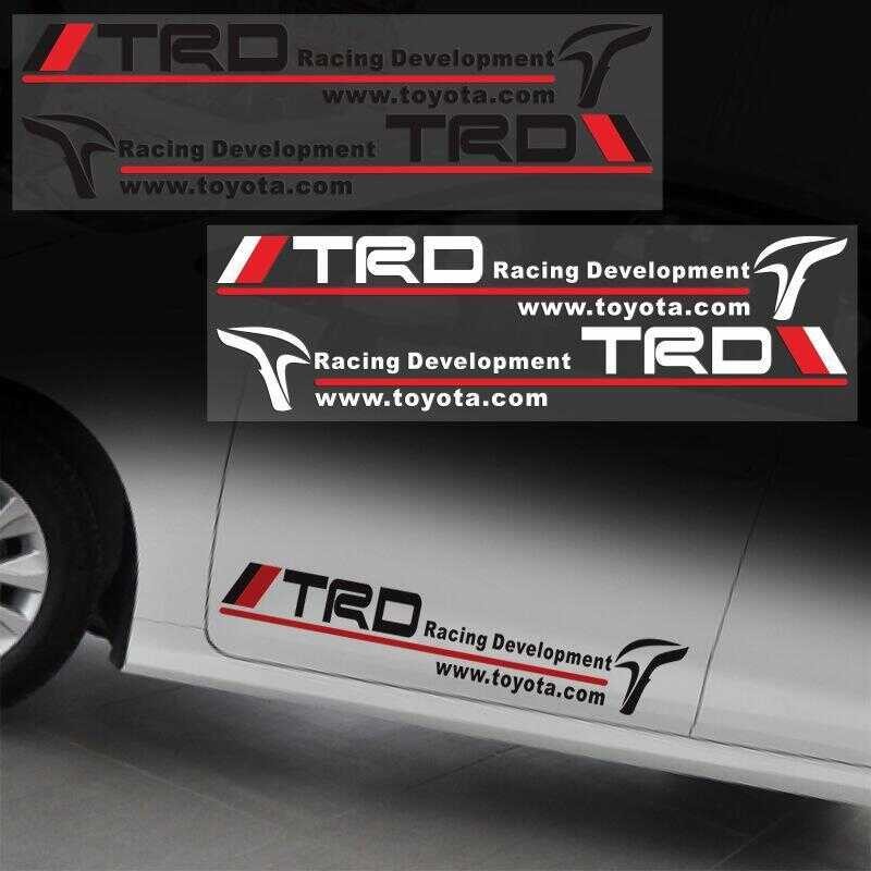 2Pcs Racing Development Car Sticker Waterproof For Toyota TRD ...