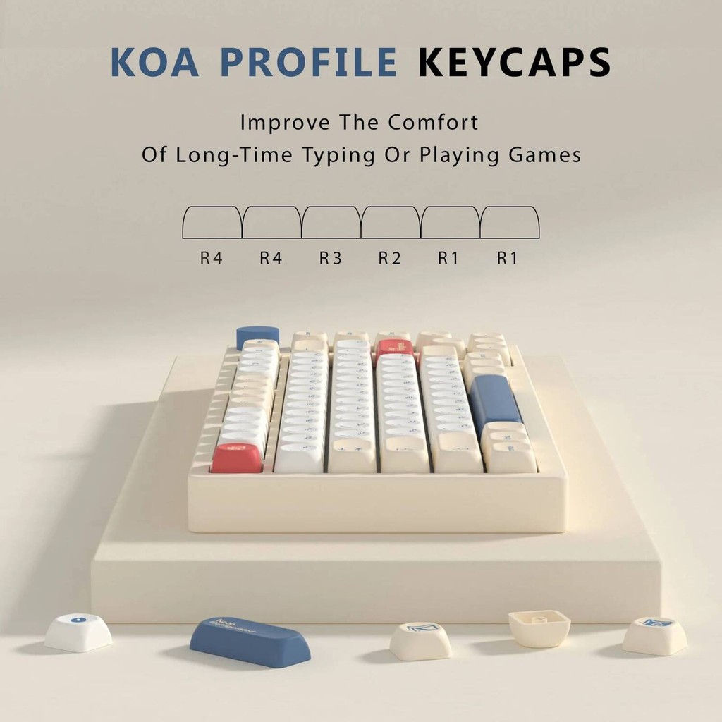 G KBDiy Soymilk Keycaps Retro KOA Profile PBT Keycap For Aula F75 F99 ...