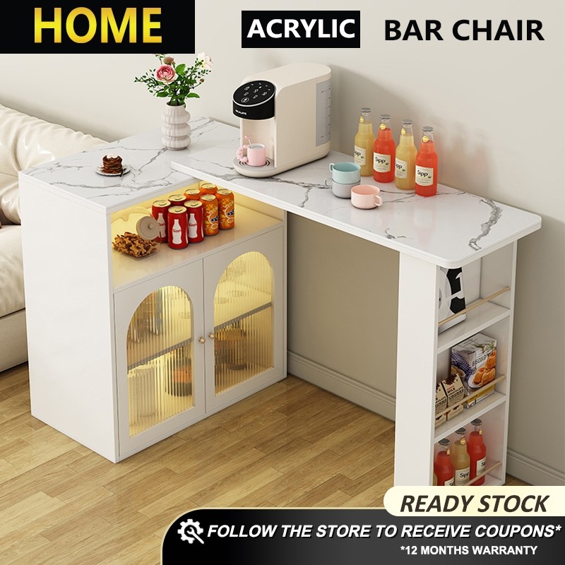 HOME FACTOR Bar cabinet retractable bar table living room entrance ...