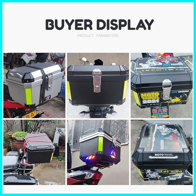 50L large capacityMotorcycle top box Motorcycle storage box motorcycle ...