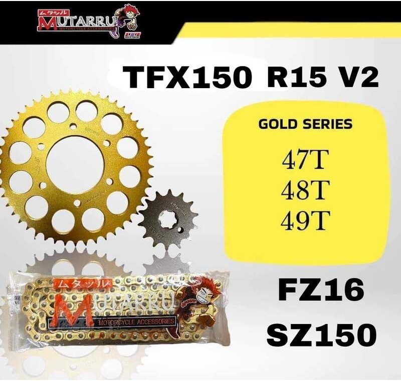 CHAIN SPROCKET SET YAMAHA Tfx150 - R15 V2, Sz- Fz16 Sz | Shopee Philippines