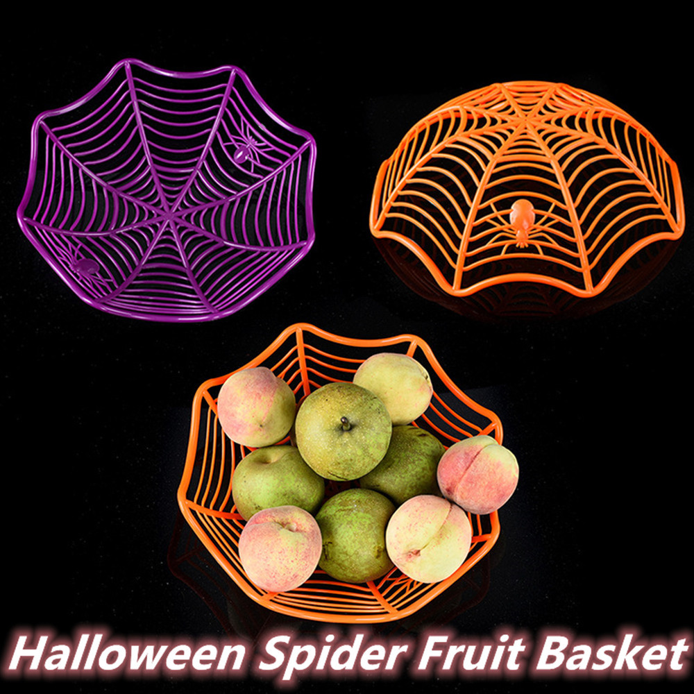 Halloween Spider Web Shaped Candy Basket Hollow Spider Web Fruit Plate ...