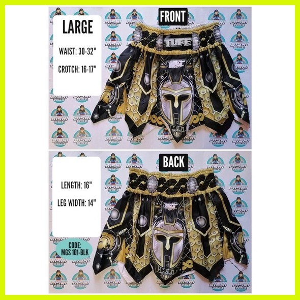 TUFF Muay Thai boxing Shorts Ancient Gladiator(TUF-MGS-101-BLK ...