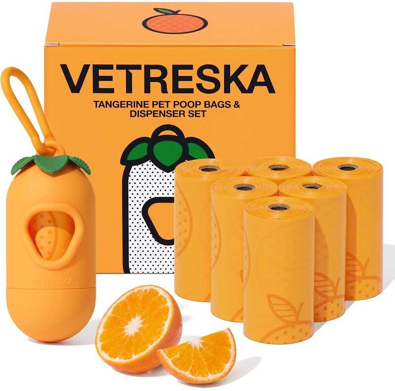 VETRESKA Dog Dispenser with Citrus Scented Waste Leak Proof, Extra