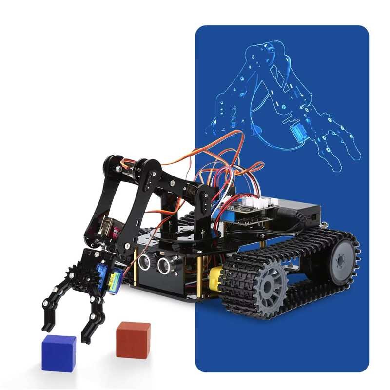 Azibot Mechanical Arm Line Tracking Obstacle Avoidance Servo Motion ...
