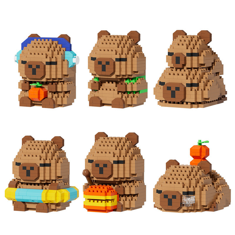 Mini Blocks Cartoon DIY Toy Capybara Figure Micro Bricks Cute Anime ...