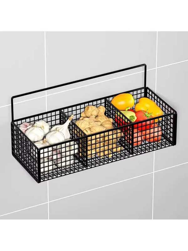 Kitchen Onion Ginger Garlic Rack Wall Spice Rack Wall-Mounted Vegetable ...