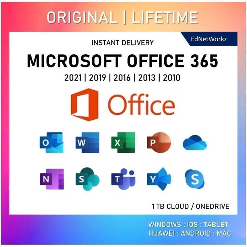 Microsoft 365 MS Office Professional Plus 2021 2024 2019 2016 Installer ...