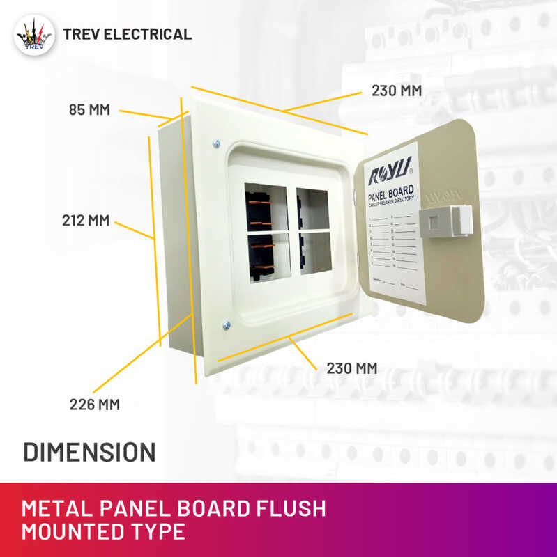 Product TREV SET Royu Panel Box 4 Branches W/ 2Pole Circuit Breakers ...