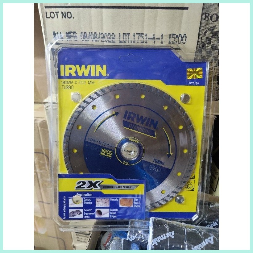 Irwin/Makita Diamond Cutting Disc 7inch Turbo/Segmented 22*180MM For ...