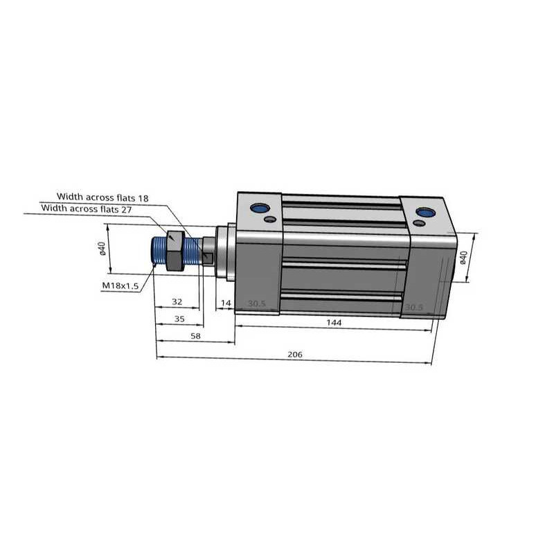 SMC Original Mb1b50-50Z Cylinder Mb1-Z Series Double Acting Square Tube ...