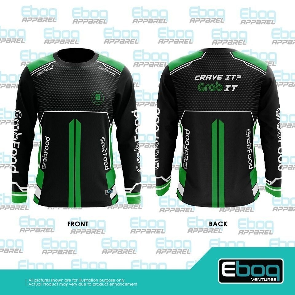rider tshirt abang 2024 grab kental food pro black eboq sublimation ...
