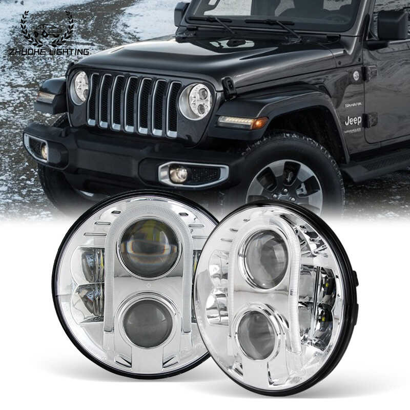 For Car Headlight Zhuohe Offroad Waterproof 7 Inch Round High Power Low ...