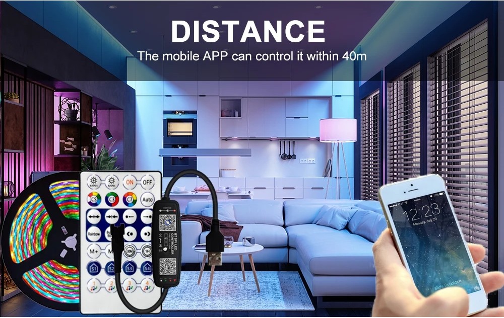 Magic Home Bluetooth LED Pixels Controller With 28Keys Remote DC/USB ...