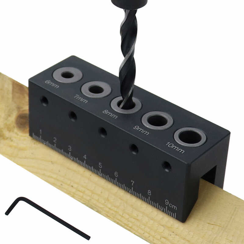 Wood 9d Doweg Jig Straight Angle Guide Pocket Hole Jig Kit Aluminum