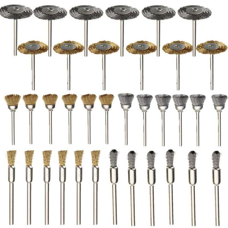 piece Roc 36 brass wire brush polishing wheel complete set of rotating ...