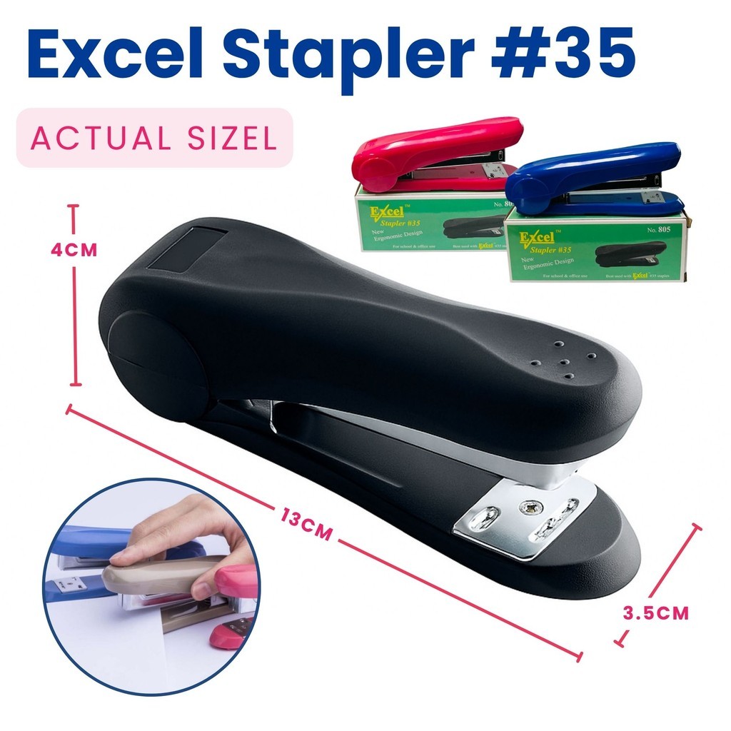 Costa Verde Excel Stapler #35 – Compact Ergonomic Stapler for Office ...