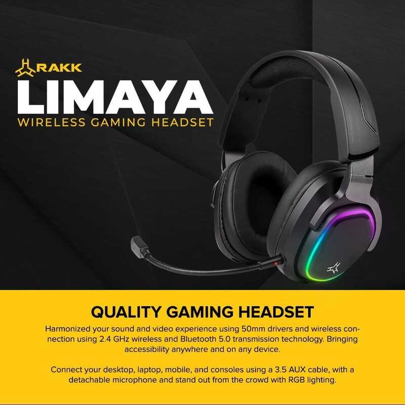 LIMAYA RAKK / LIMAYA + Black And White Trimode RGB Gaming Wireless ...