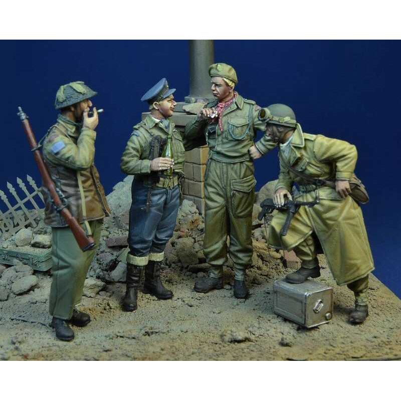 Lewan 1/35 WWII Canadian Soldier 4-Person Set Resin Full-Body Figure ...