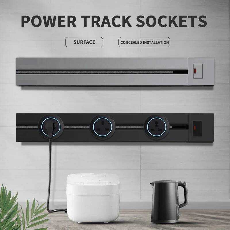 Xj Wall Power Rail Socket With Switch, Kitchen Aluminum Expansion ...