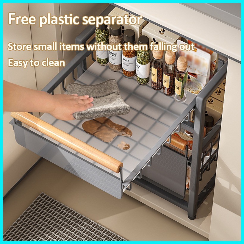 SimpleJoy Under Sink Rack Kitchen Sliding Storage Organizer Pull Out ...
