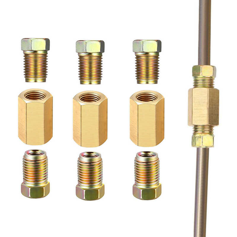 12Pcs 3/16 (3/8-24 Inverted) Brass e Union Pipe Compression Fitting ...