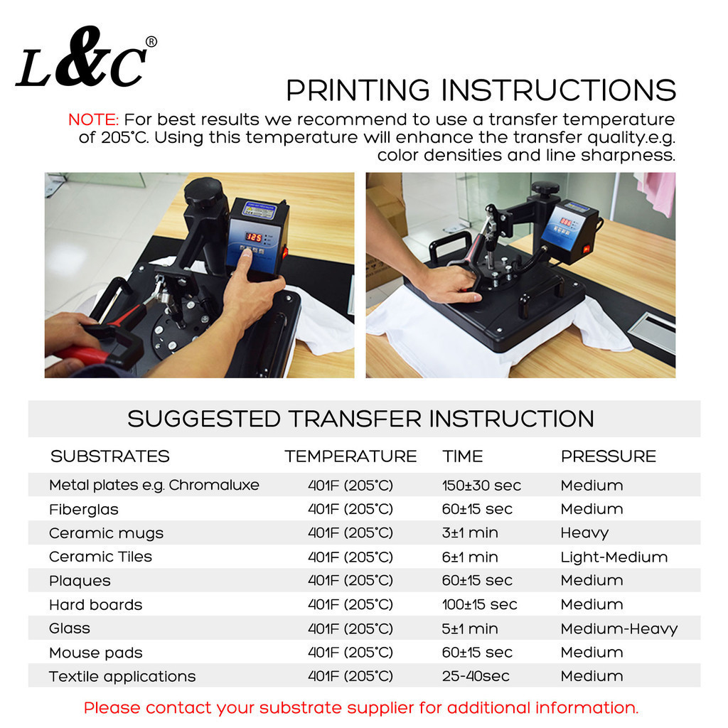 L&C heat light transfer paper 10sheet A4 size Inkjet Heat Transfer ...