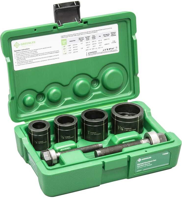 735BB Round Greenlee Knockout Punch Kit, 1\/2 to 11\/4 In Shopee