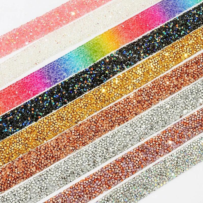DUCTYSTAL Rhinestone Chain Hot Fix Bling Rhinestone Trim Sticker for ...