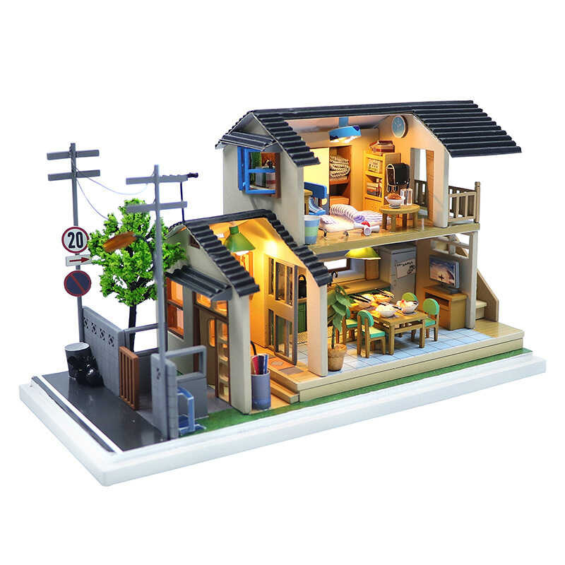 Tt Hongda DIY House Mountain Field Villa Assembly Dollhouse Toy Model ...