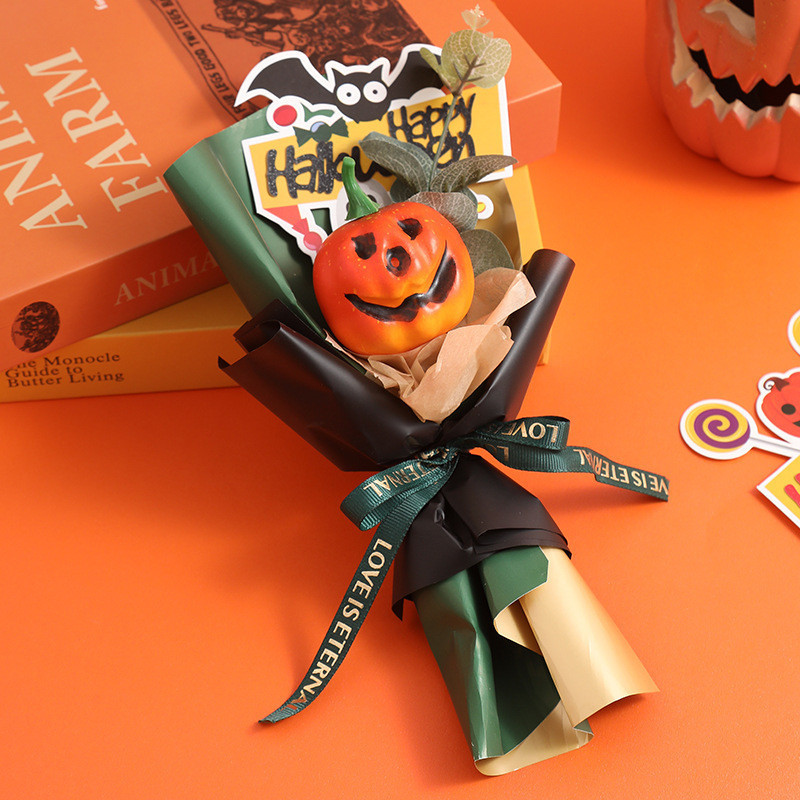 Halloween Pumpkin Flower Bouquets Festival Gift Party Supplies | Shopee ...