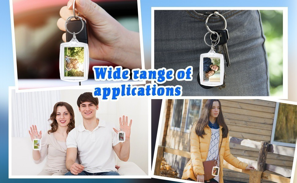 10/30/50Pcs Acrylic Photo Insert Keychain / Transparent Photo Frame Key ...