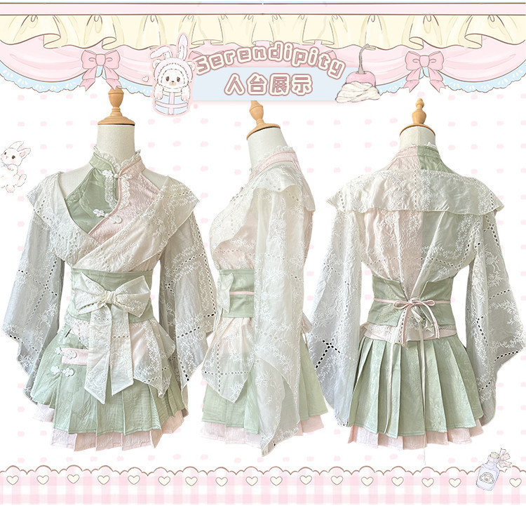 Sinsingirl New Chinese Vest Top+Half Skirt+Sunscreen Cardigan Shopee