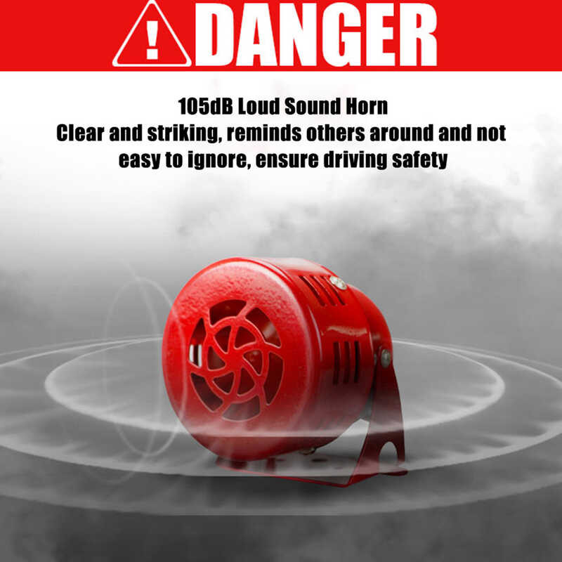 Sound 12V 105Db Electric Driven Brake Motor Air Raid Siren Horn Alarm ...