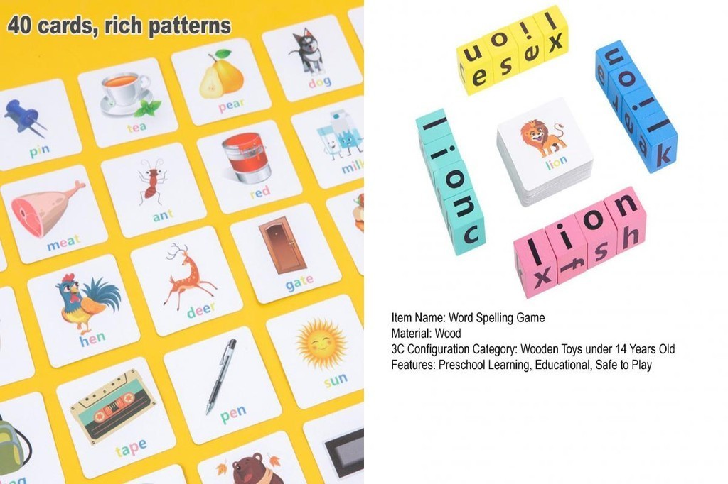 smiles Early Learning Spelling Game Wooden Alphabet Game Wooden Cvc