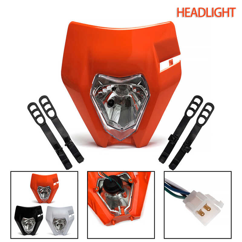 GOOFIT Universal 12V 35W LED Motorcycle Headlights Lamp Bulb Mask