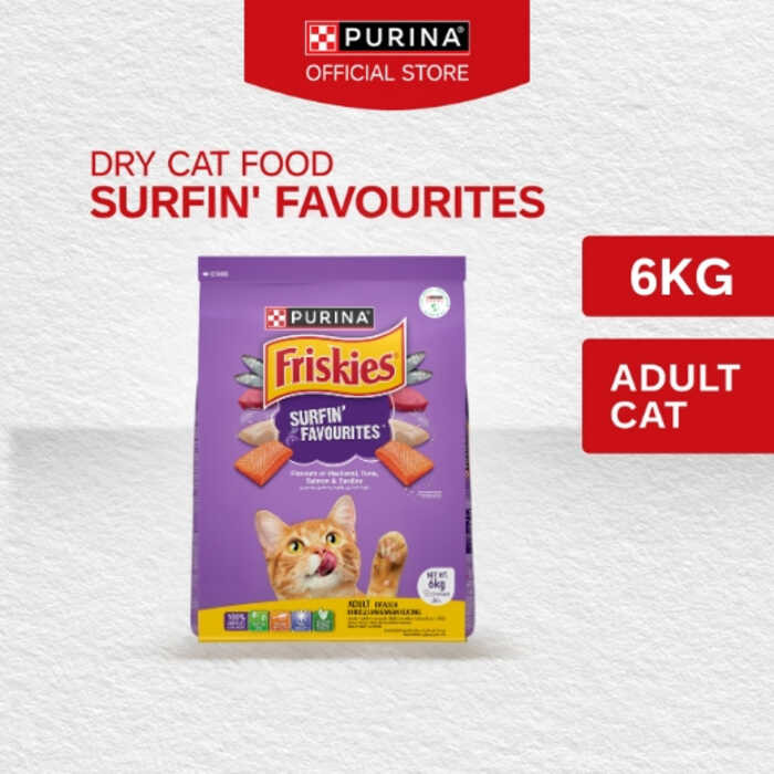 FRISKIES Surfin 'Turfin' Dry for Adult Cats Best Cat Food 6Kg