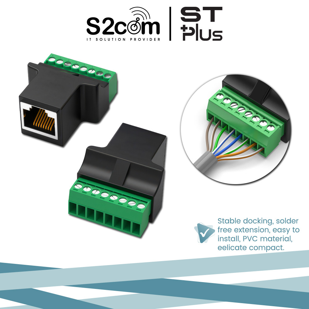 RJ45 To 8 Pin Terminal Network Cable Solder-Free Extension Connector ...