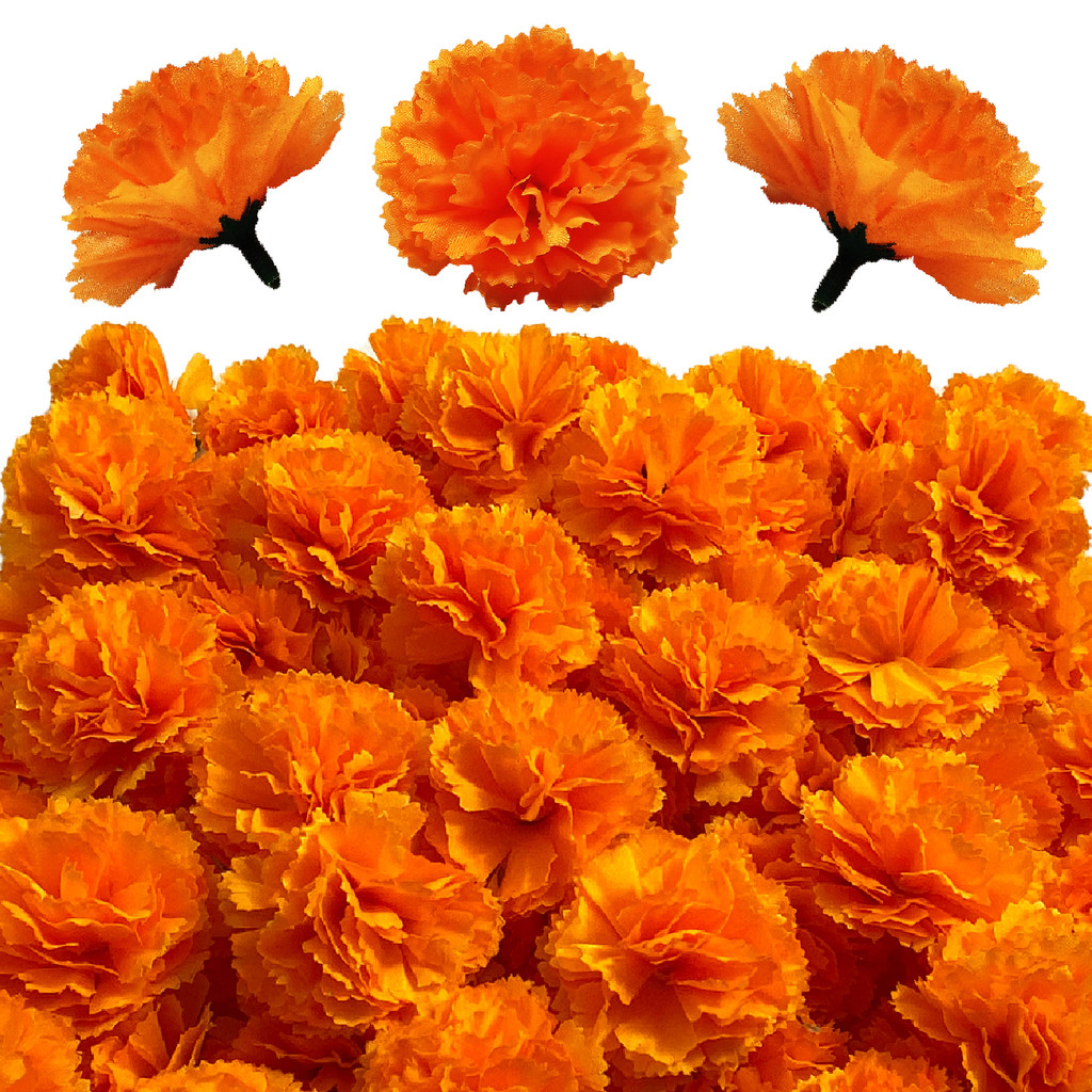 § I5opcs Marigold Wer Heads Bulk Indian Pooja Bush Ral For Diwali Home
