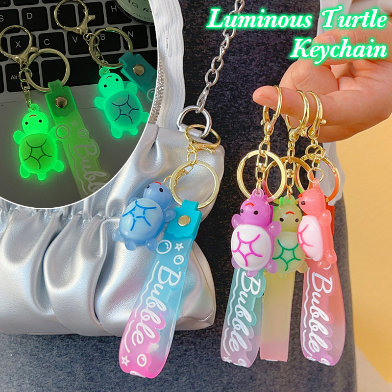 3Pcs Luminous Double-layer Turtle Keychain - Hanging Ornaments Gift ...