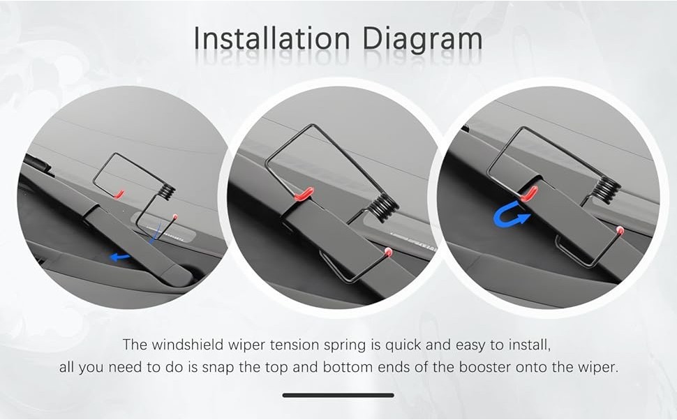 Universal Car Wiper Booster Spring / Anti Sratch Rubber Wipers Grippers