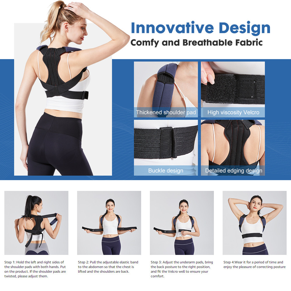 1pcs Adjustable Back Posture Corrector for Women&Men,Posture Brace with ...