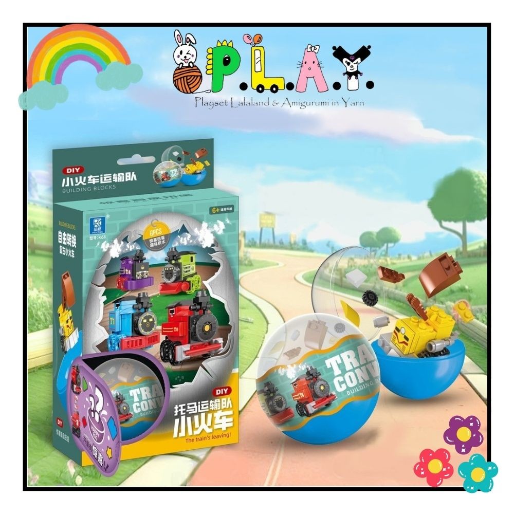 PLAY Surprise Egg Gashapon Machine Dinosaur Blocks / Animal World