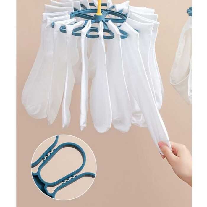 20 Clothespin Round Hanger Clip Drying Racks For Socks And Underwears ...