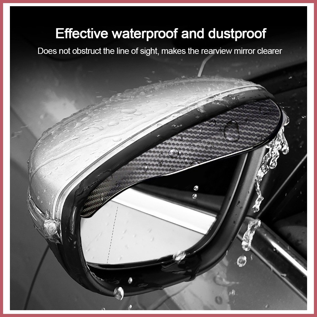 XAUTO 2-piece universal rearview mirror protector carbon fiber sun ...
