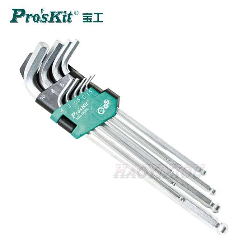 W Pro'skit Hw-229Bl 9Pcs/Set Extra Long Arm Metric Ended Hex Allen Key ...