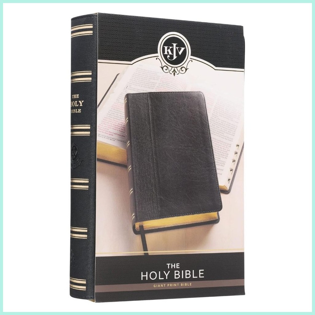 KJV Holy Bible, Giant Print, Two-Tone Black, Words of Christ in Red ...